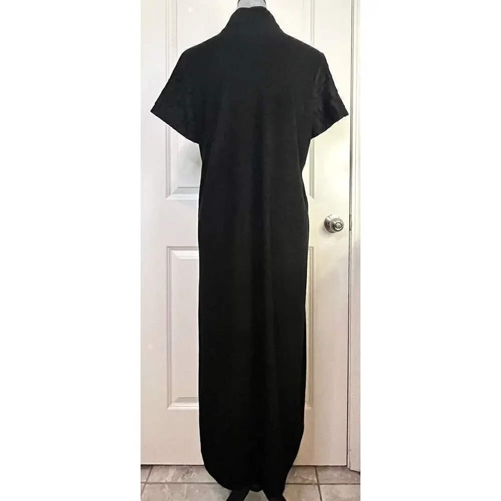Womens Caftan Robe Long Short Sleeved Embroidered Lace Sleep Gown S Cottagecore